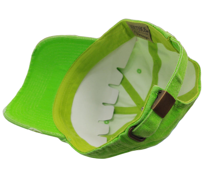 Mexico Vintage Hats With Mexican Flag and Shield Neon Green Hat