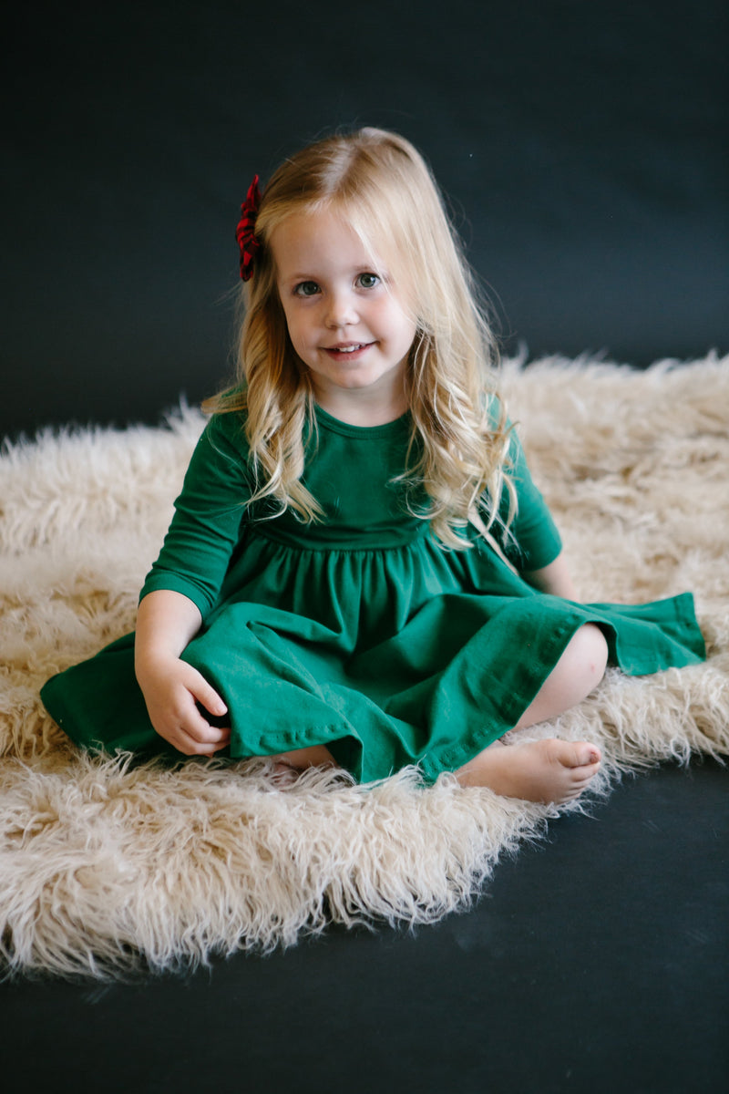 Spruce 3/4 Sleeve Pocket Twirl Dress