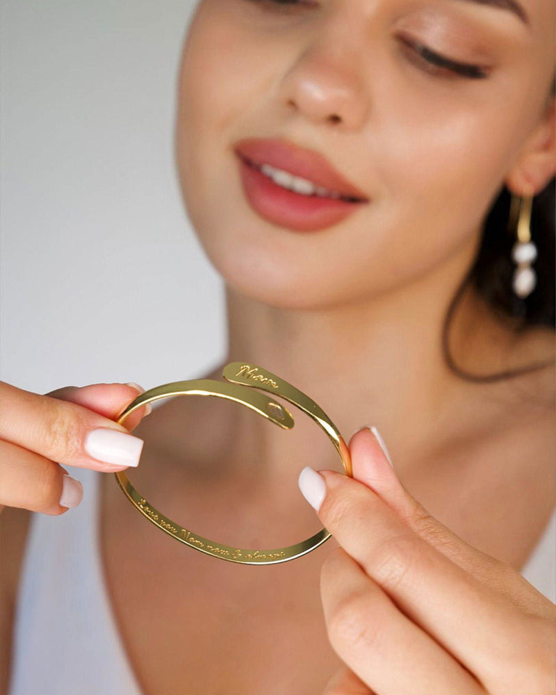 Mom Bracelets Engraved Bracelets Love you Mom Now & Always