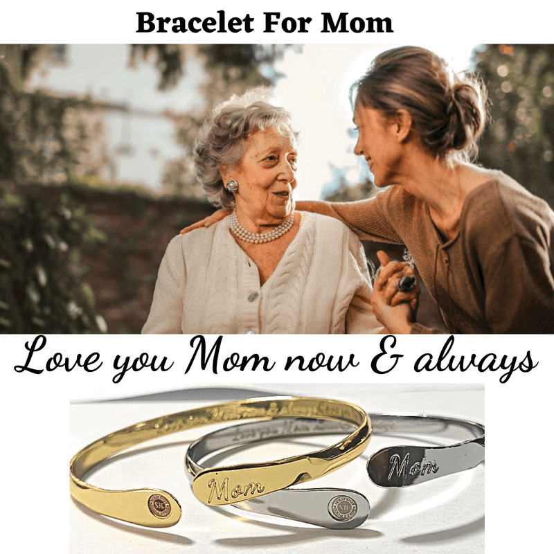 Mom Bracelets Engraved Bracelets Love you Mom Now & Always