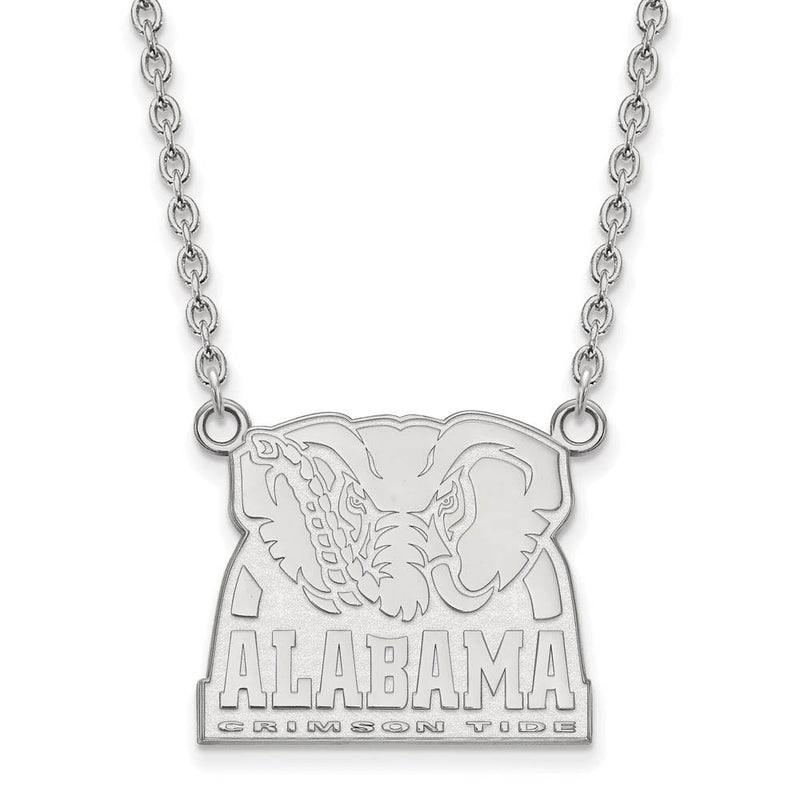 10k White Gold U of Alabama Large Pendant Necklace