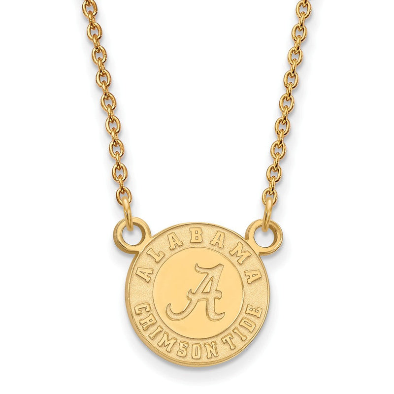 14k Gold Plated Silver U of Alabama Sm Crimson Tide Necklace