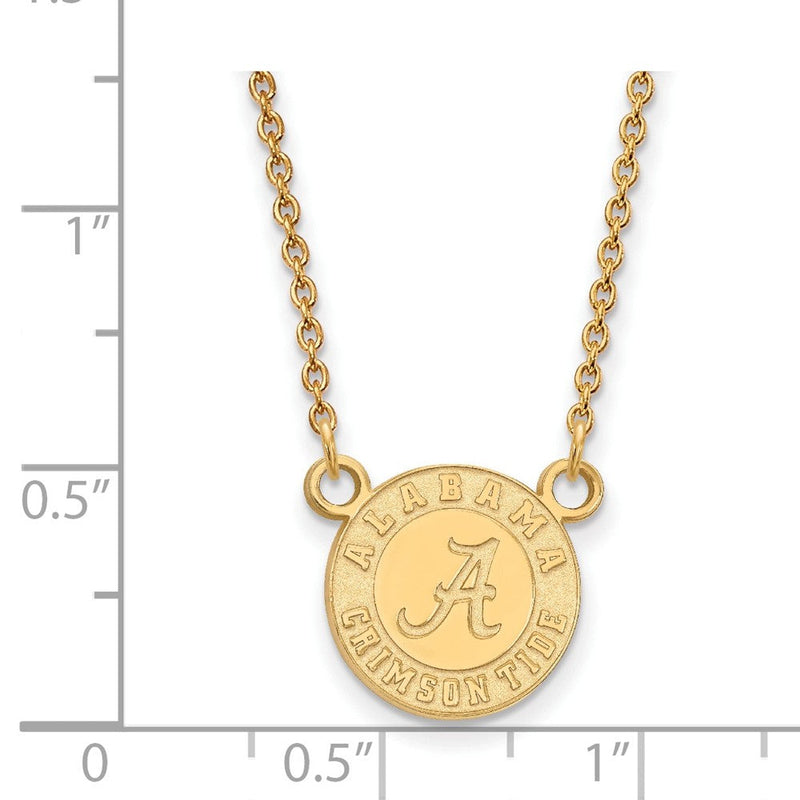14k Gold Plated Silver U of Alabama Sm Crimson Tide Necklace