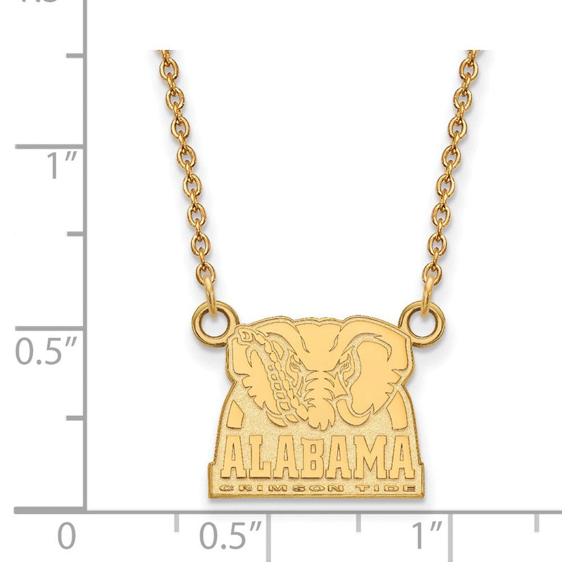 14k Gold Plated Silver U of Alabama Small Crimson Tide Necklace