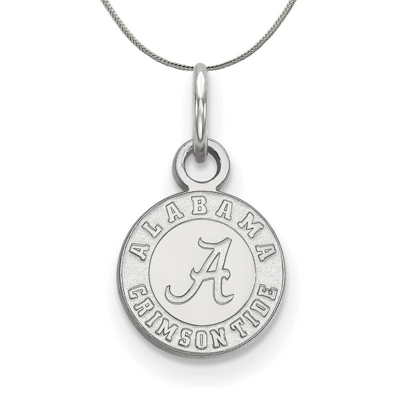 Sterling Silver U. of Alabama XS (Tiny) Disc Pendant Necklace