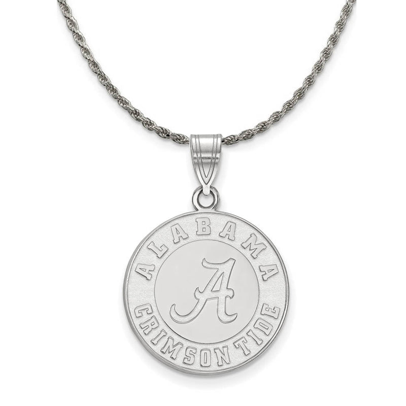 Sterling Silver U. of Alabama Lg Logo Disc Necklace