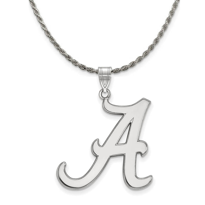 Sterling Silver U. of Alabama XL Initial A Pendant Necklace