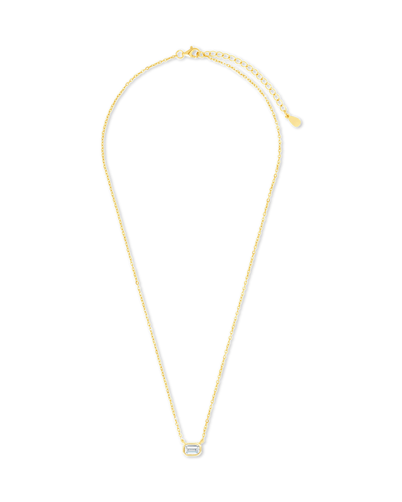 Sterling Silver Emerald Bezel Set Pendant