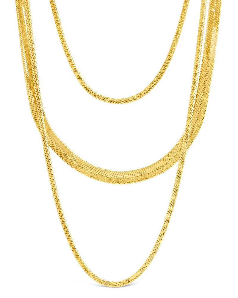 Everly Layered Herringbone Chain Necklace