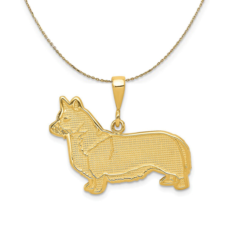 14k Yellow Gold Welsh Corgi Dog Necklace