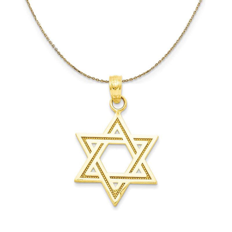 14k Yellow Gold Star of David Necklace