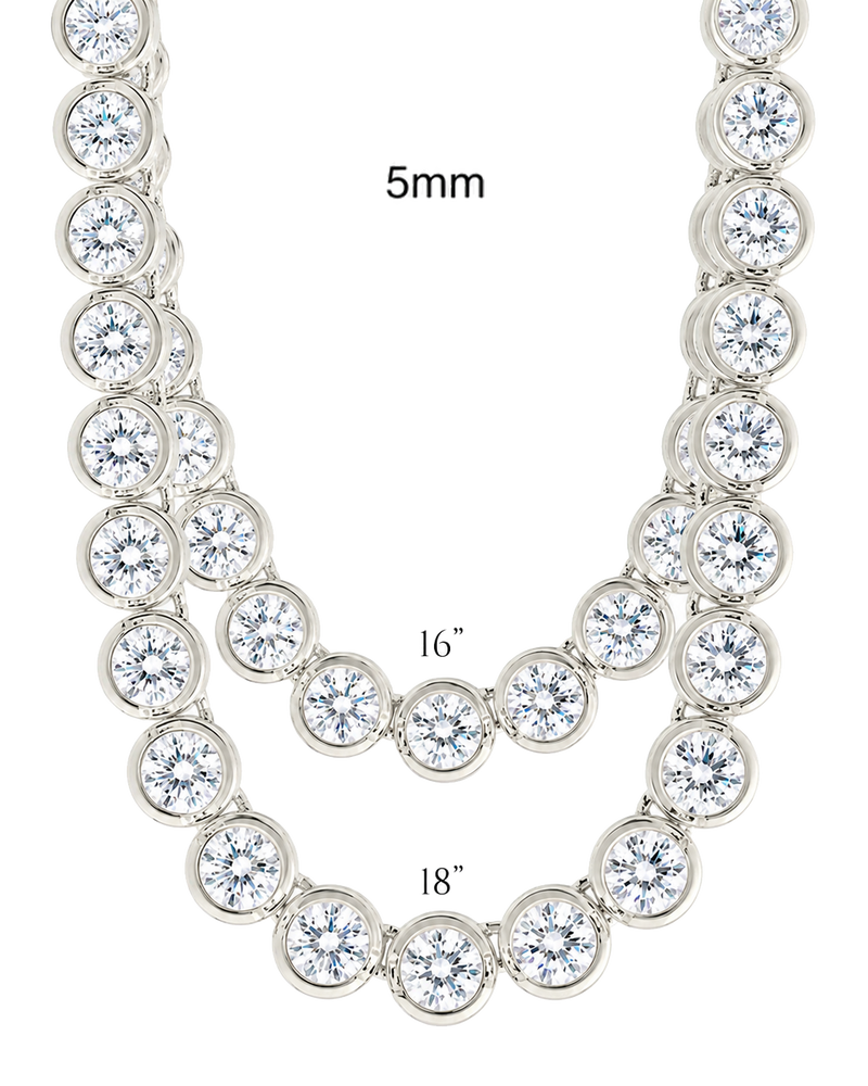 Helene Bezel CZ Tennis Necklace