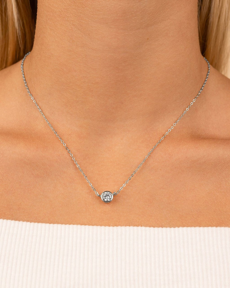 Sterling Silver Round Bezel Set Pendant