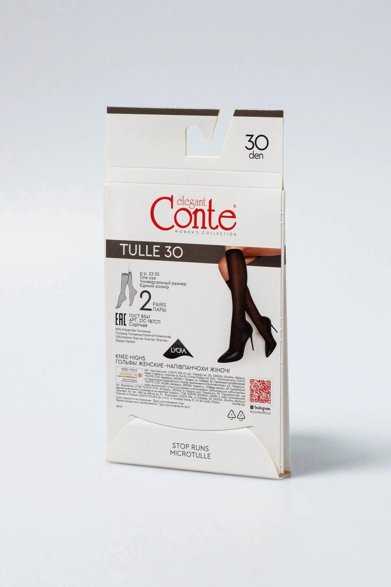 Knee Highs Conte Tulle 30 Den (2 pairs)
