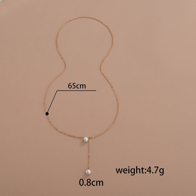 Pearl Pendant Chain Necklace