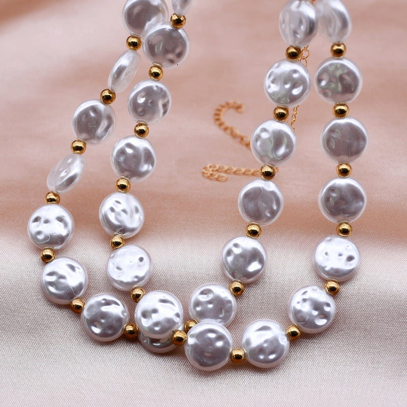 Pearl Choker Beaded Short Collar Necklace