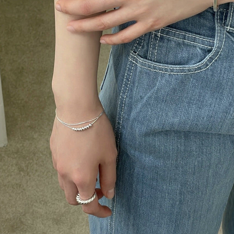 Double layer Snake Bone Chain Bracelet