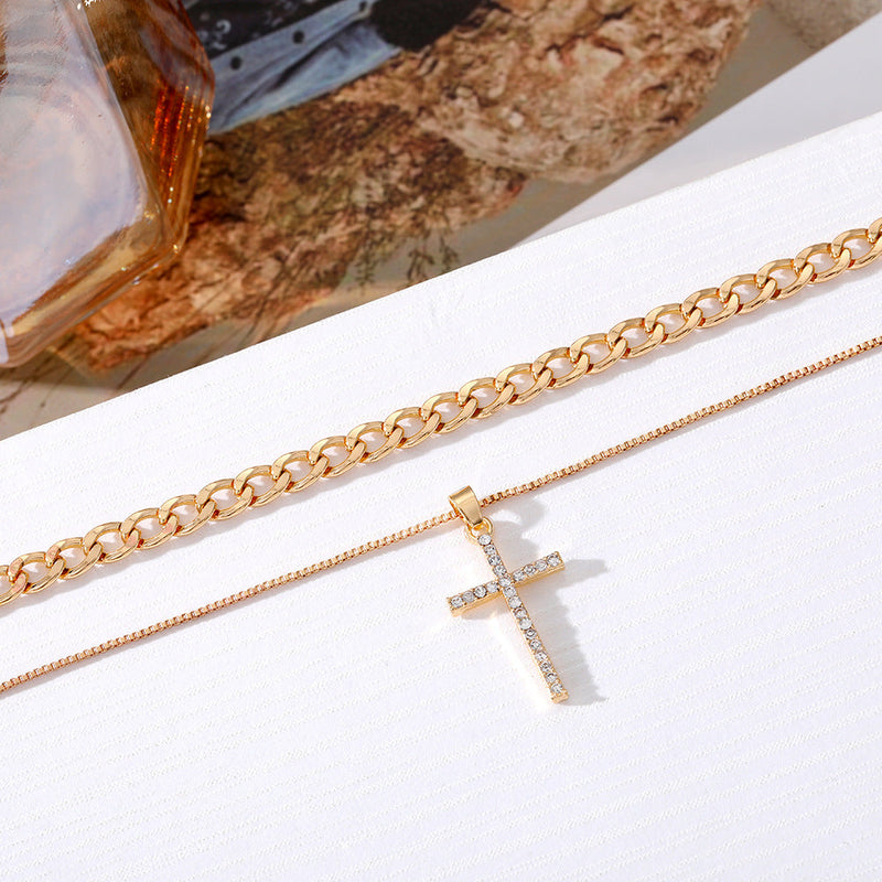 Vintage Gold Plated Double Layer Chain Necklace