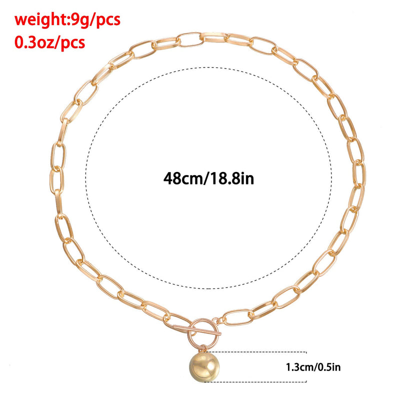 Round Ball Pendant Chain Necklaces