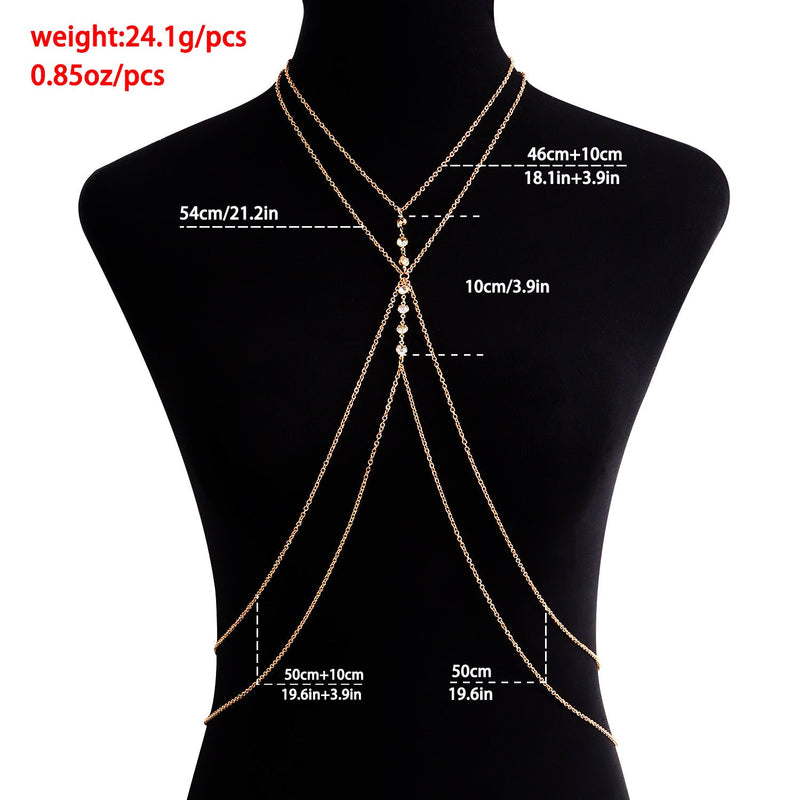 Sexy Cross Chest Chain Exaggerated Beach Casual Full Body Chain