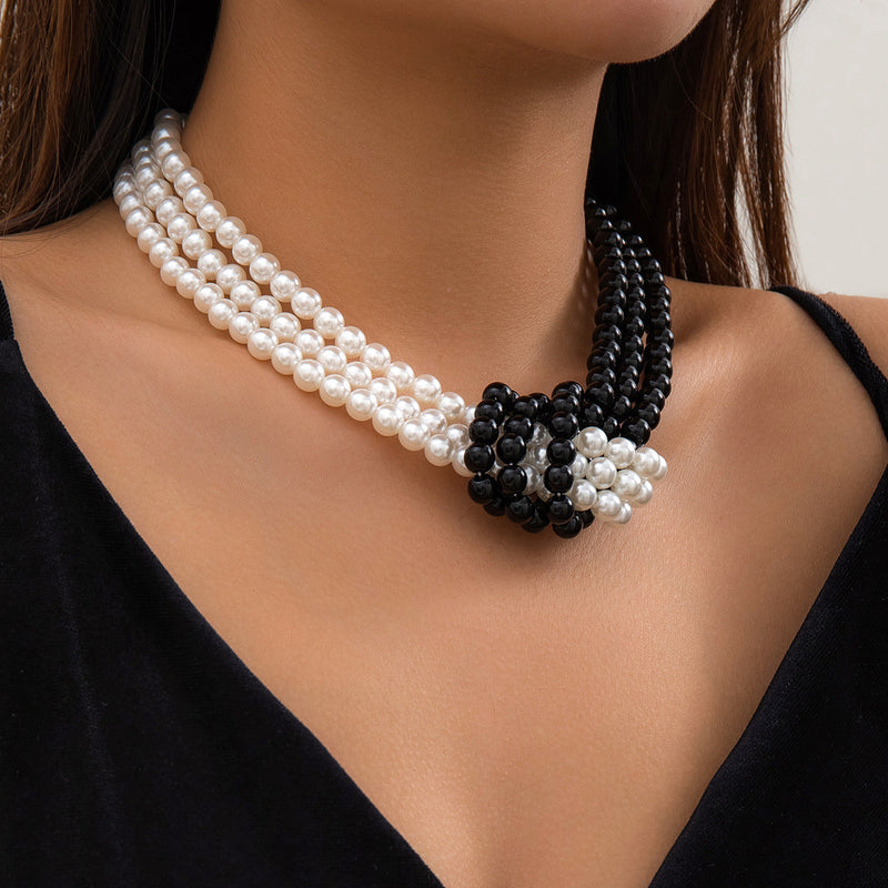 Vintage Knot Multi Layered Pearl Necklace