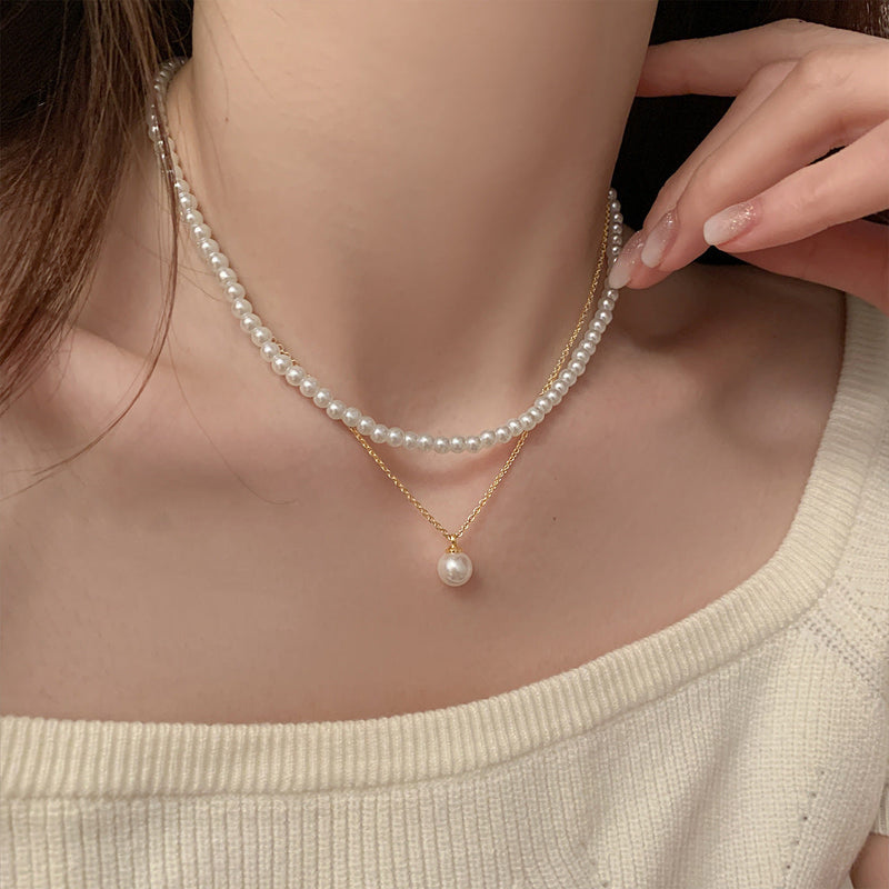 Double Layer Wearing Pearl Necklace