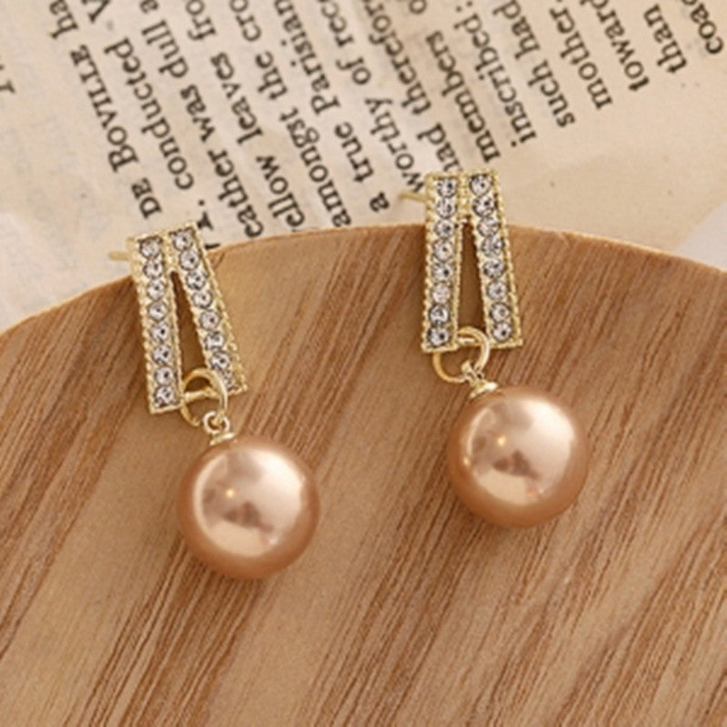 Imitate Pearl Geometric Earrings