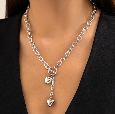 Custom Love Heart Charm Choker Necklace