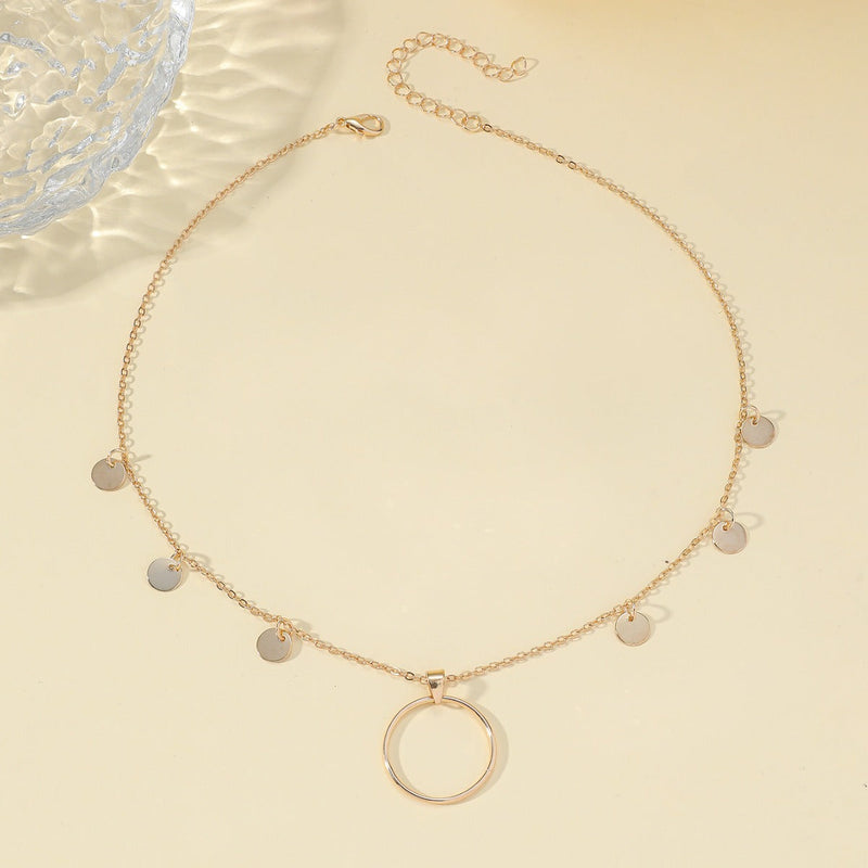 Simple Small Coin Pendant Necklace