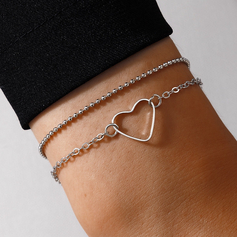 Hollow Heart Charm Bracelet