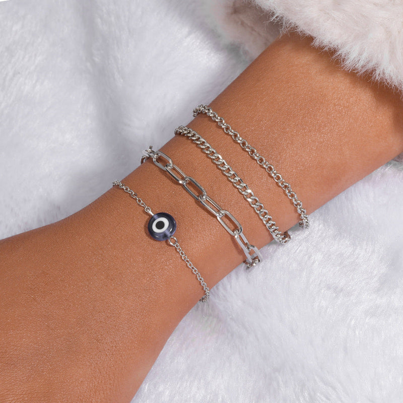 Evil Eyes Chain Bracelet Set