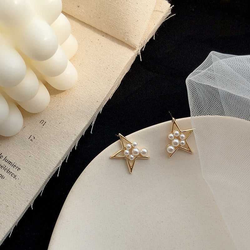 Pearl Star Stud Earrings
