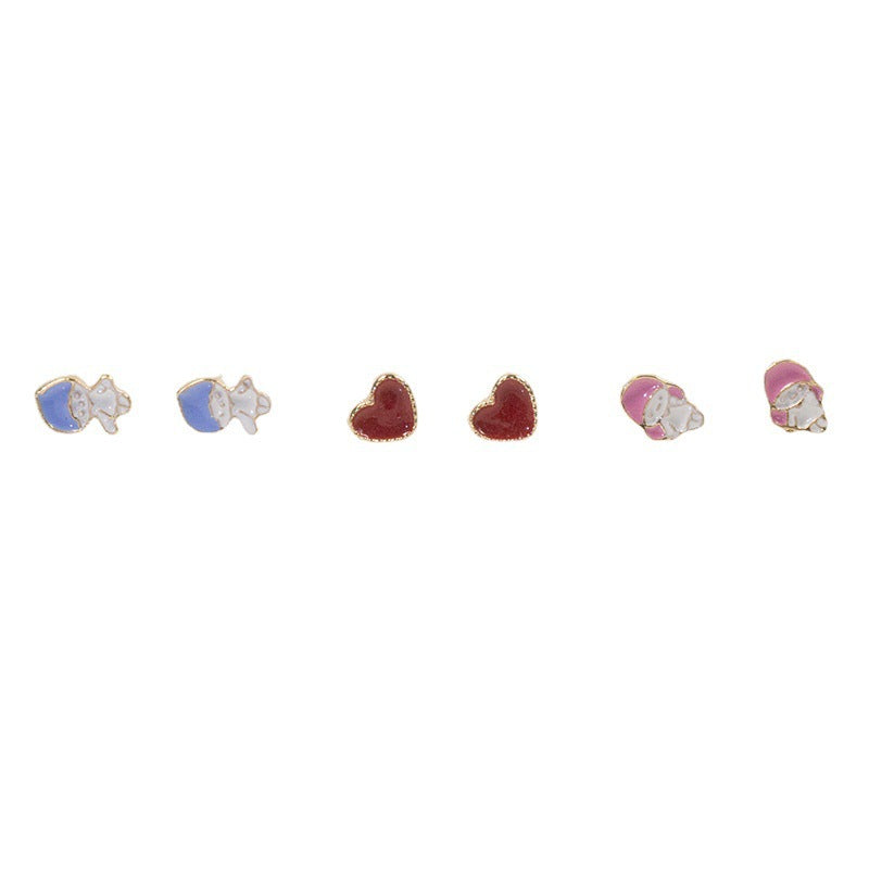 Prince Love Princess Stud Earrings Set