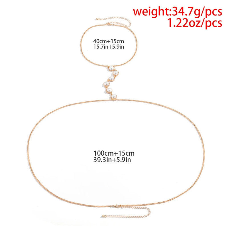 Sexy Body Chain Pearl Layered Bra Chain Women Fashion Bikini Jewelry