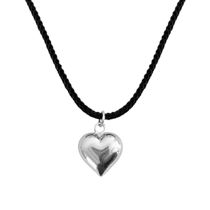 Goth Love Heart Pendant Necklace for Women