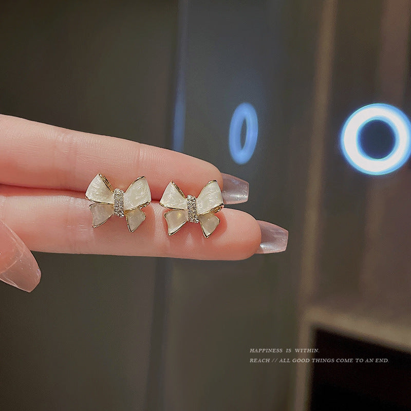 Flower Bowknot Pearl Earrings