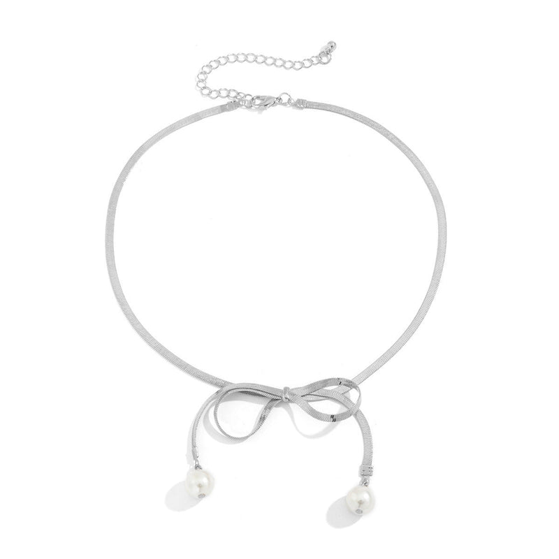 Snake Chain Choker Pearl Pendant Necklaces