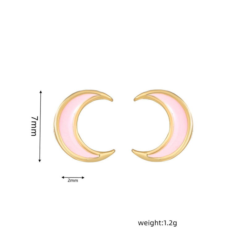 16 Pairs Pink Heart Stud Hoop Huggies Drop Earrings Set, 18K Gold Plated Stacking CZ & Pearl Designs, Planet Snowflake Moon Star | Cubic Zirconia