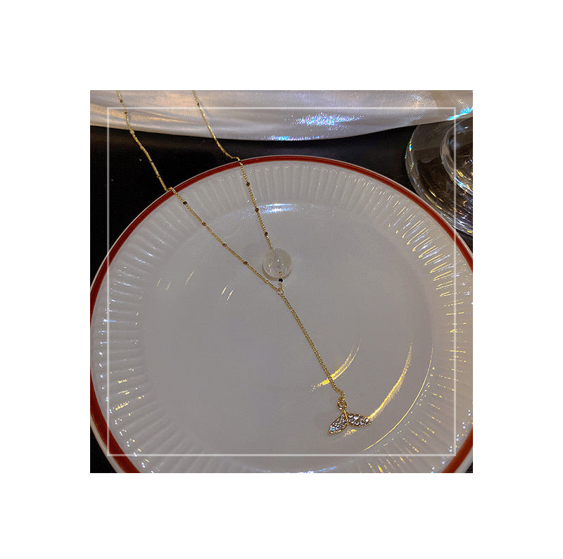 Single Pearl Fishtail Pendant Necklace