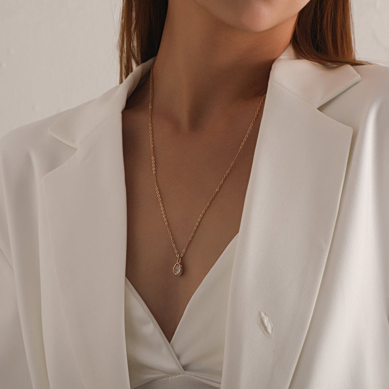 Solitaire Stone Pendant Necklace