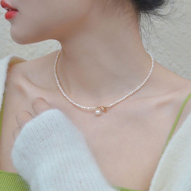 Imitation Pearl Beaded Necklaces Glass Beads