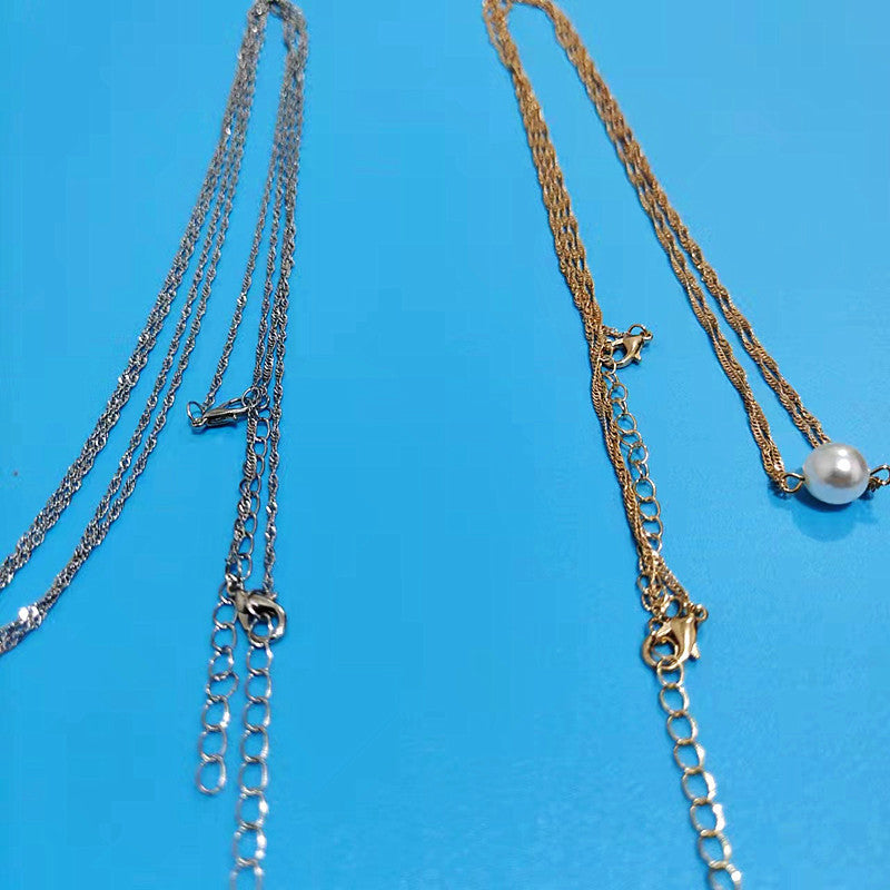 Sexy Beach Bodychain Multi-layered Cross Nightclub Shiny Chestchain