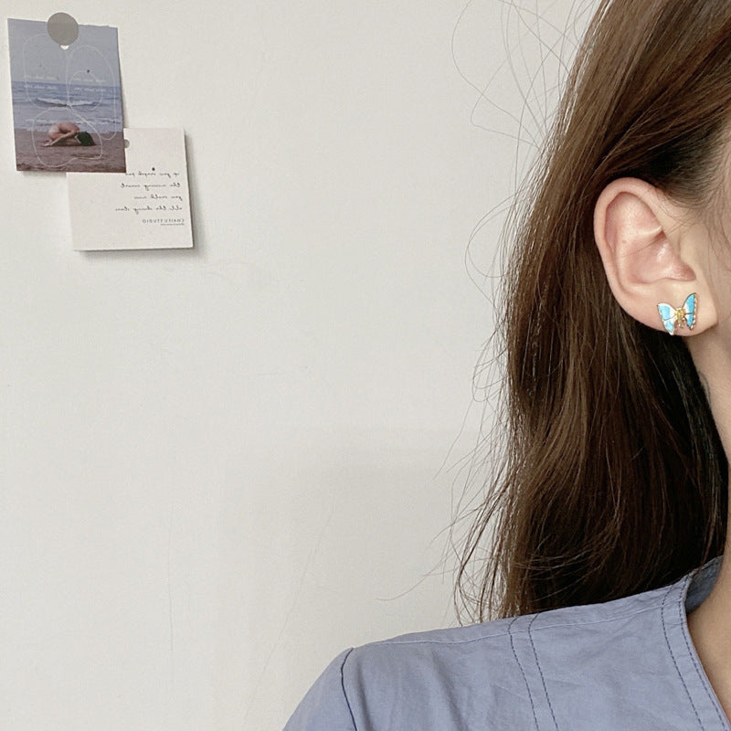 Colorful Enamel Butterfly Earings