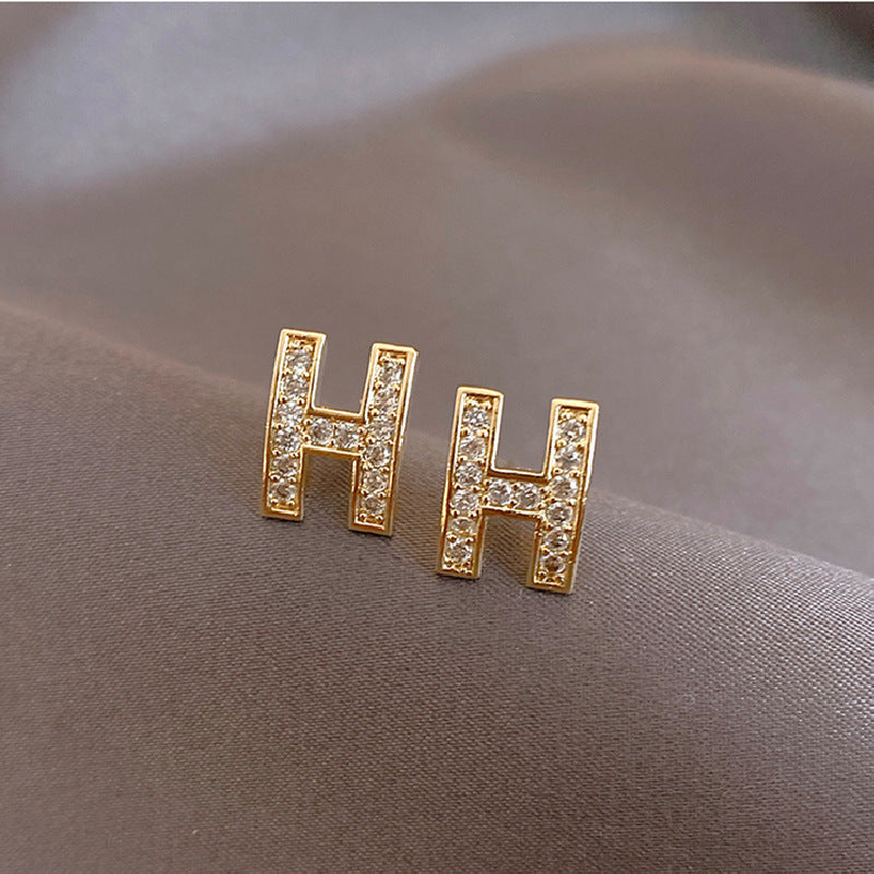 Rhinestone initial Earrings