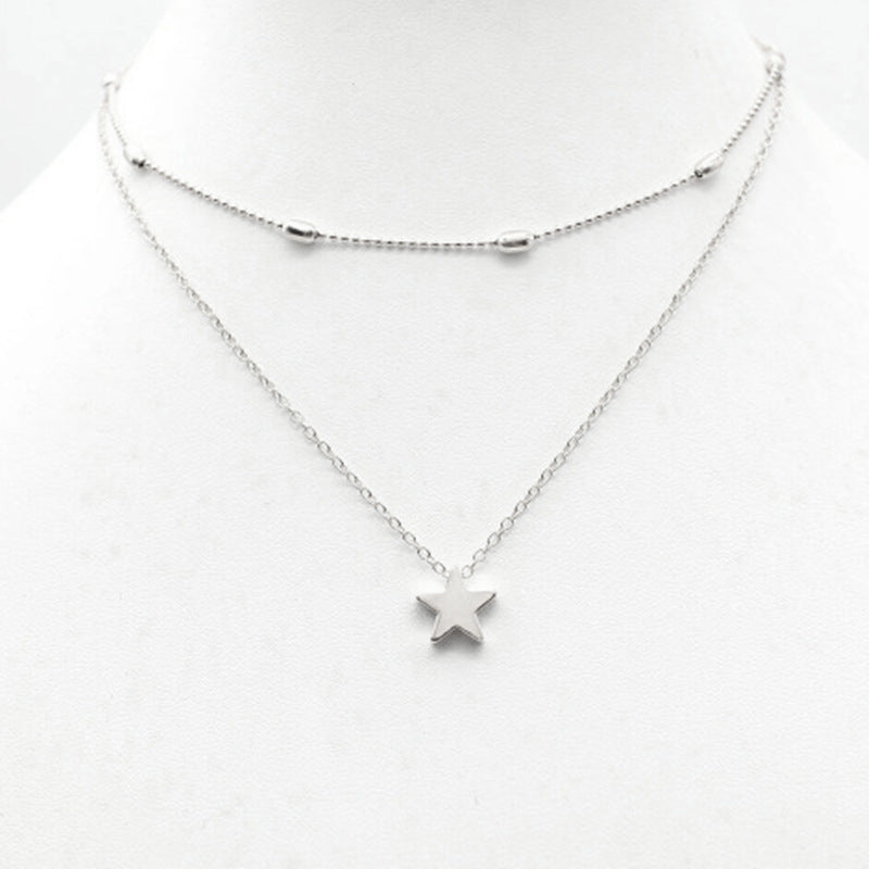 Layered Heart Pendant Necklace Jewelry for Women