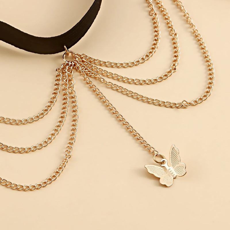 Bohemia Simple Multi Layer Butterfly Leg Chain