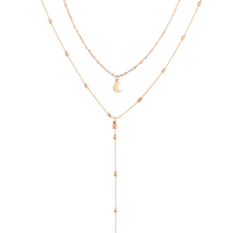 Bohemian Multi-layer Moon Bead Chain Sequins Turquoise Necklace