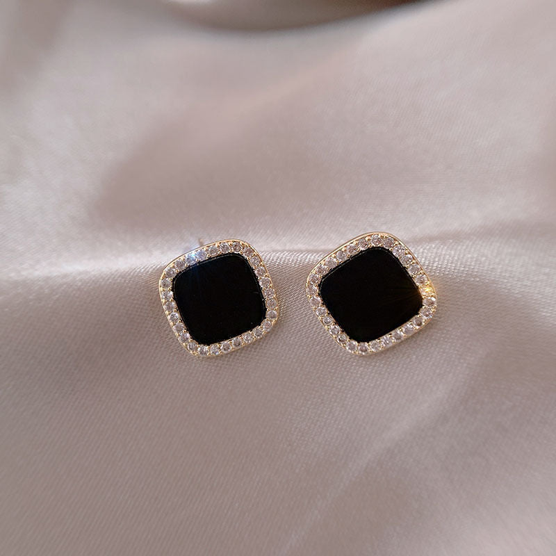 Rhinestone Geometric Vintage Square Earrings