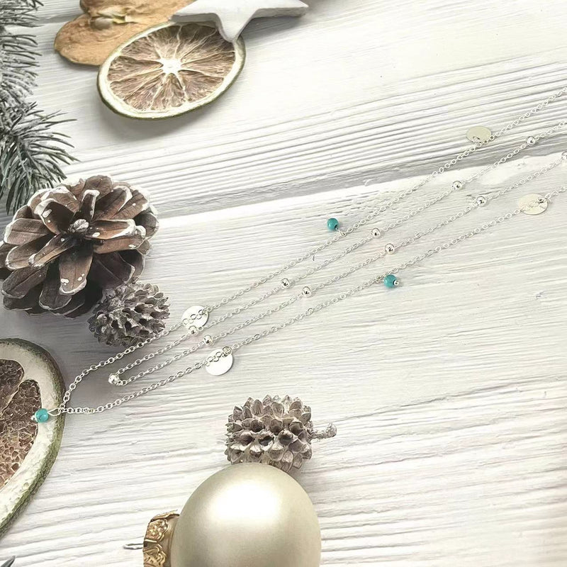 Holiday Turquoise Sequins Pendant Waist Chain