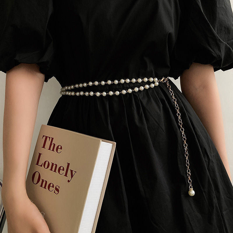 Double-layer Imitation Pearl Waist Chain